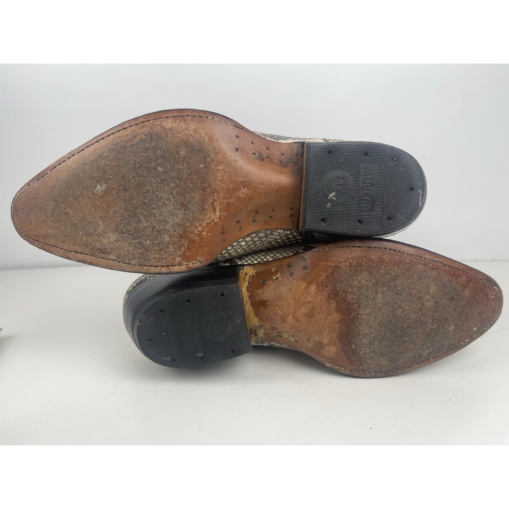 Vaquero Cowboy Boots Red Leather Uppers With White/black Snakeskin On Lower - Picture 11 of 16